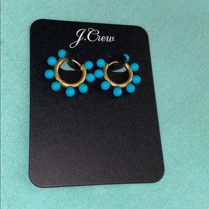 J. Crew Jewelry - J. Crew fun turquoise and gold hoop earrings. J. Crew Jewelry - J. Crew fun turquoise and gold hoop earrings.